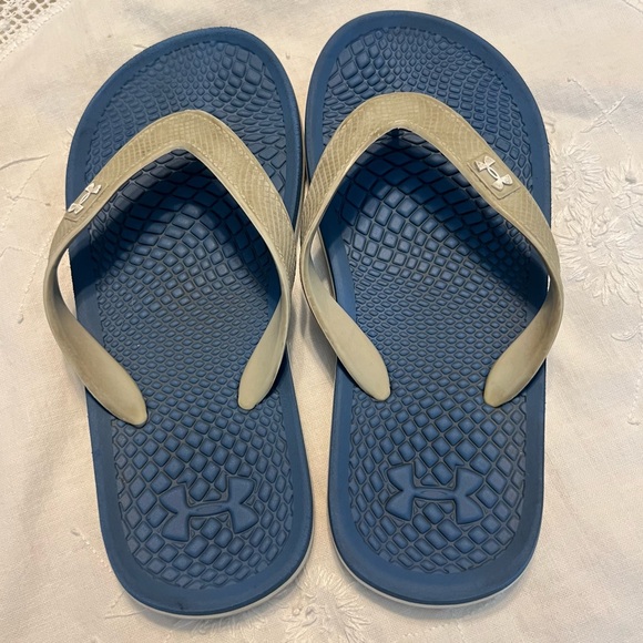 Kids Under Armour Flip Flops Youth Size 1-2 Blue - Picture 2 of 7
